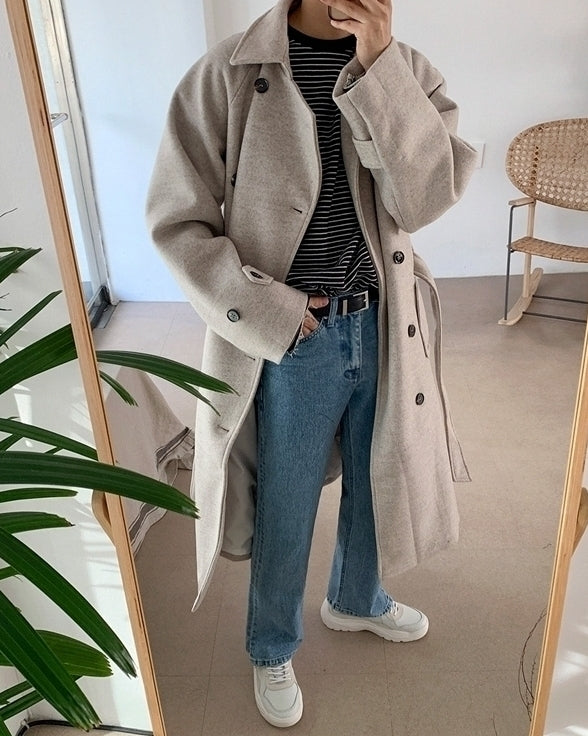 Striped Casual Sweatshirt Relaxed Fit Trendy Outerwear