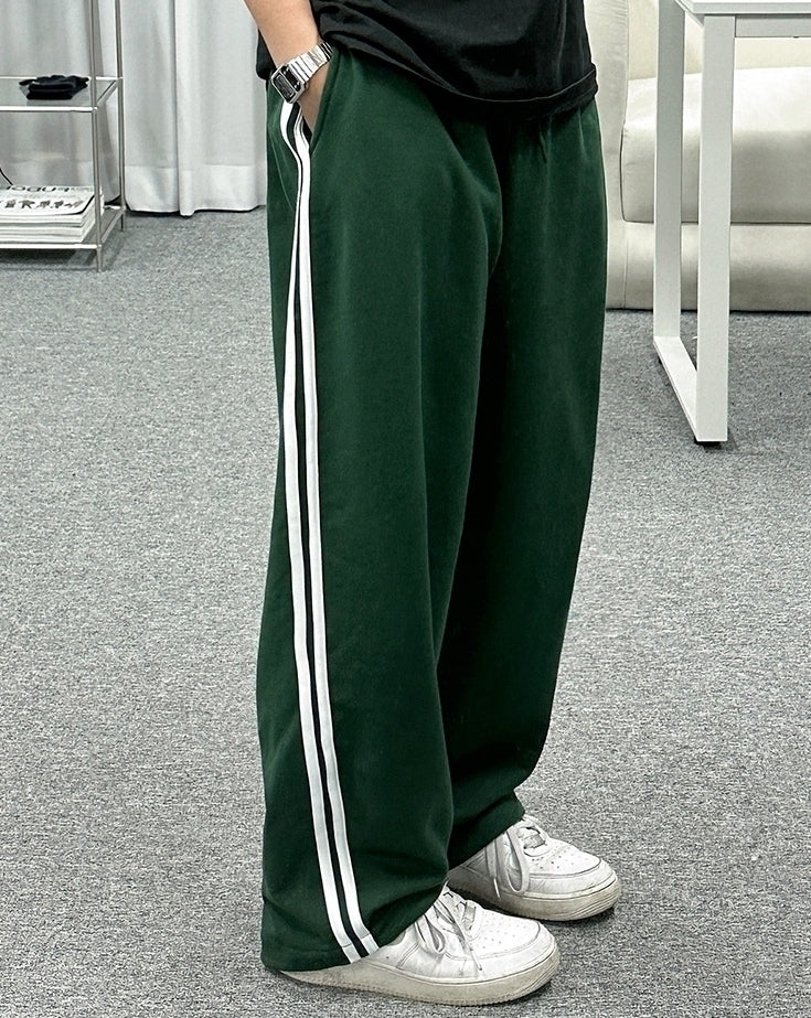 Striped Cotton Relaxed Fit Trousers