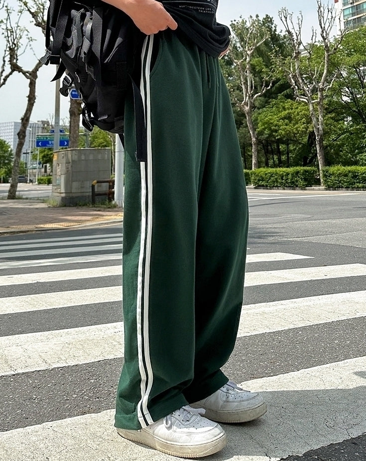 Striped Cotton Relaxed Fit Trousers