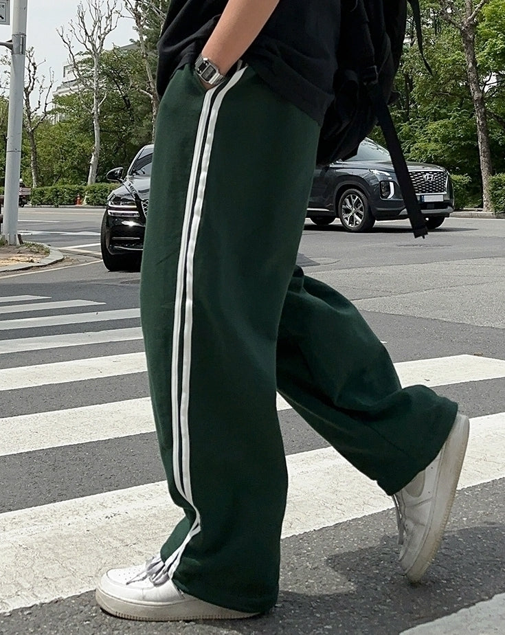 Striped Cotton Relaxed Fit Trousers