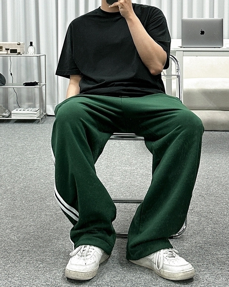 Striped Cotton Relaxed Fit Trousers