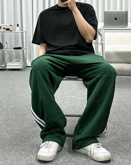 Striped Cotton Relaxed Fit Trousers
