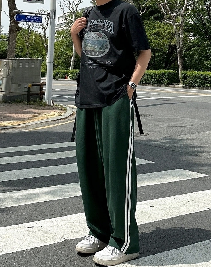Striped Cotton Relaxed Fit Trousers