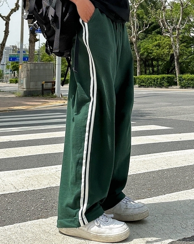 Striped Cotton Relaxed Fit Trousers