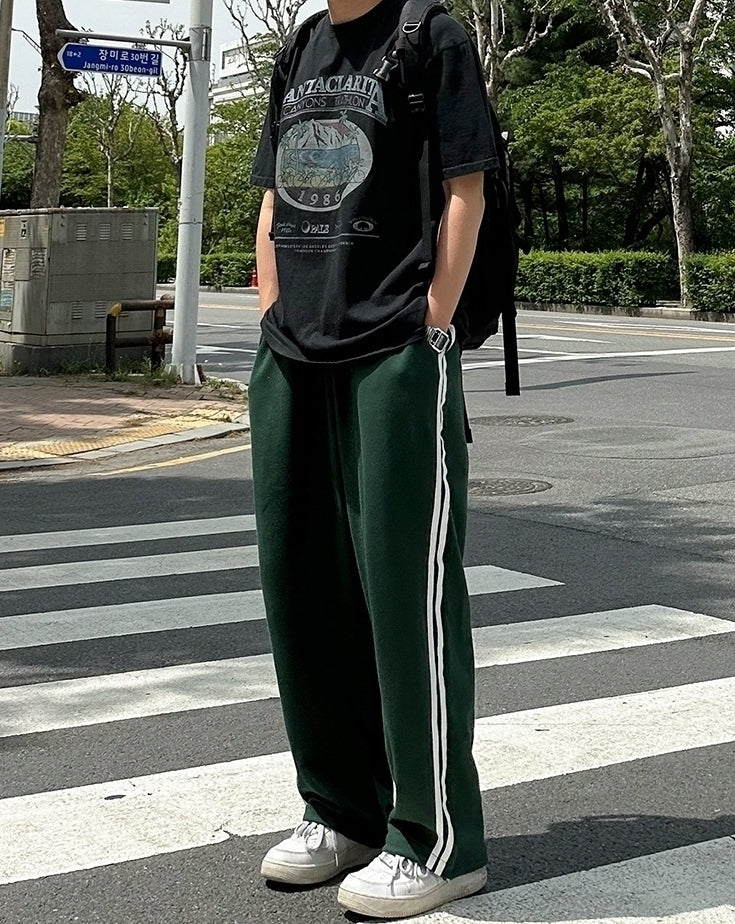 Striped Cotton Relaxed Fit Trousers