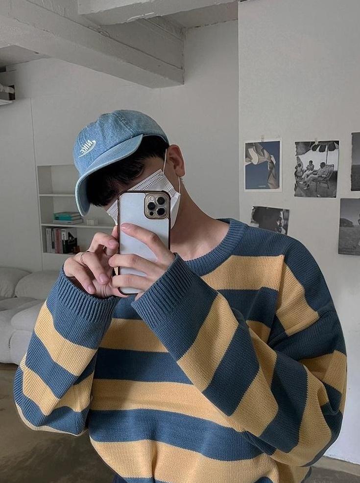 Striped Crewneck Long Sleeve Knit Sweater