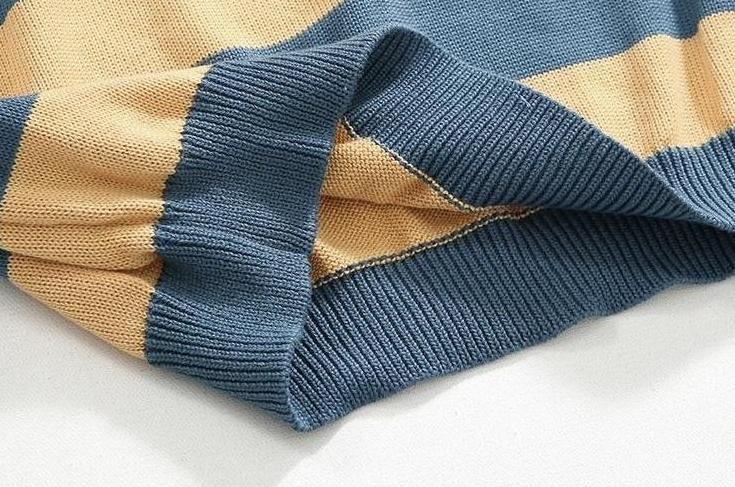 Striped Crewneck Long Sleeve Knit Sweater