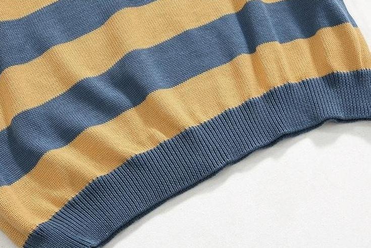 Striped Crewneck Long Sleeve Knit Sweater