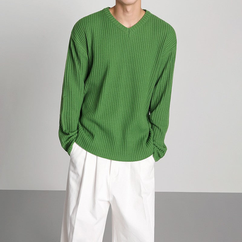 Striped Knit Pullover Sweater