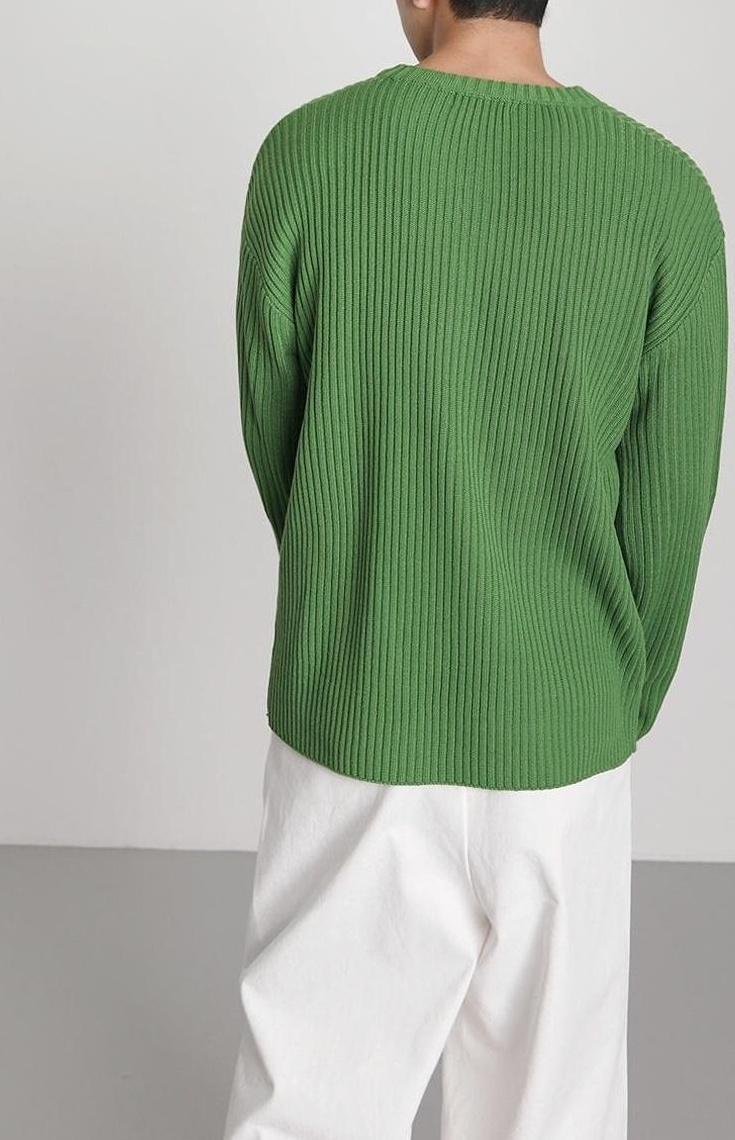 Striped Knit Pullover Sweater