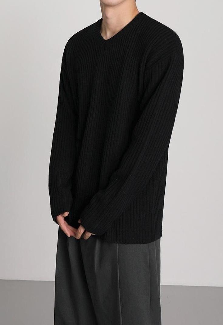 Striped Knit Pullover Sweater