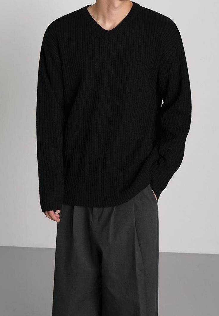 Striped Knit Pullover Sweater