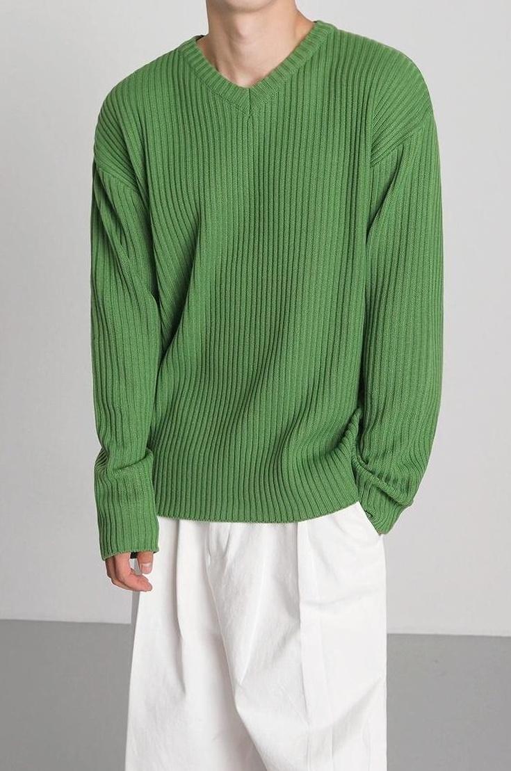 Striped Knit Pullover Sweater