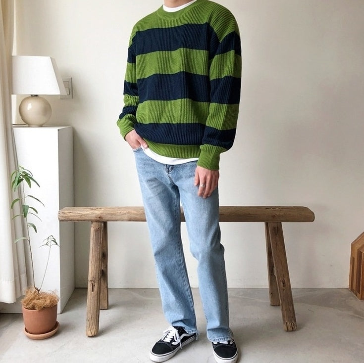 Striped Knit Sweater Cozy Style