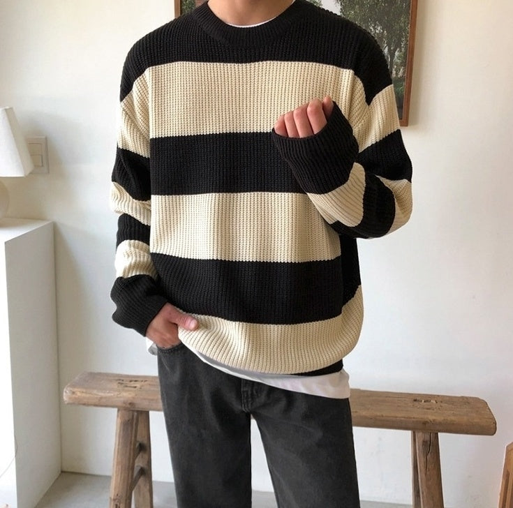 Striped Knit Sweater Cozy Style