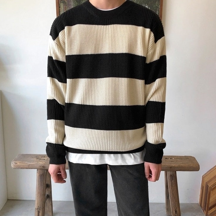 Striped Knit Sweater Cozy Style