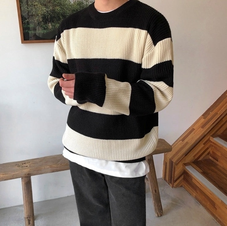 Striped Knit Sweater Cozy Style