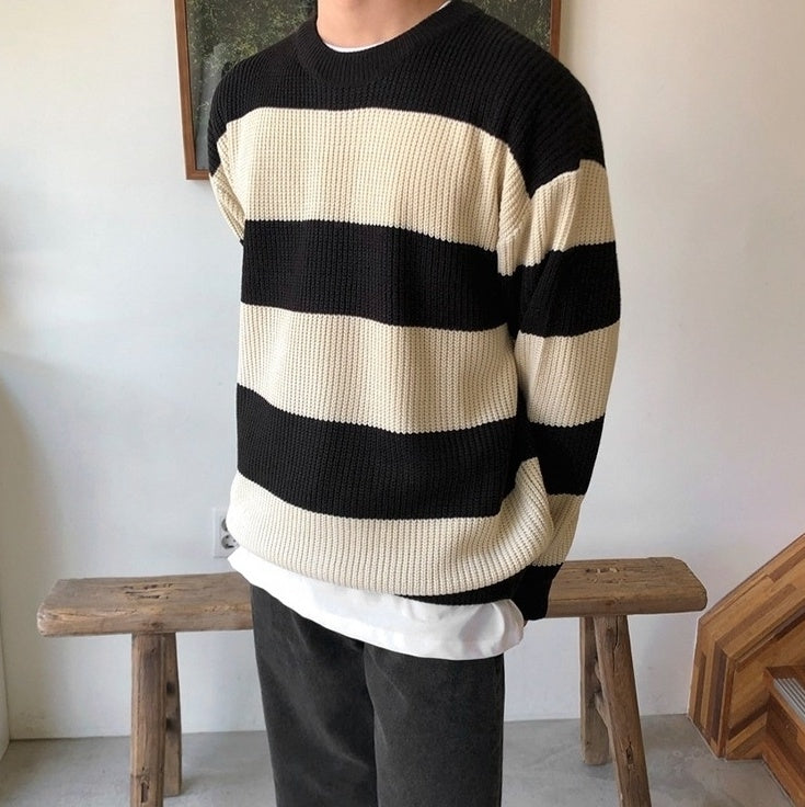 Striped Knit Sweater Cozy Style