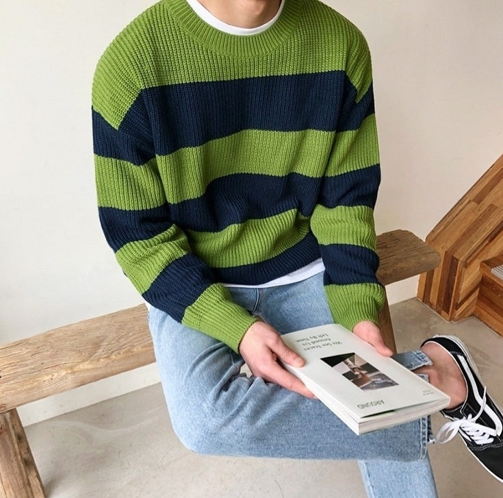 Striped Knit Sweater Cozy Style