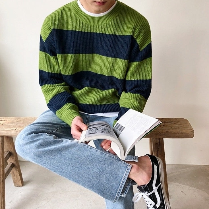 Striped Knit Sweater Cozy Style