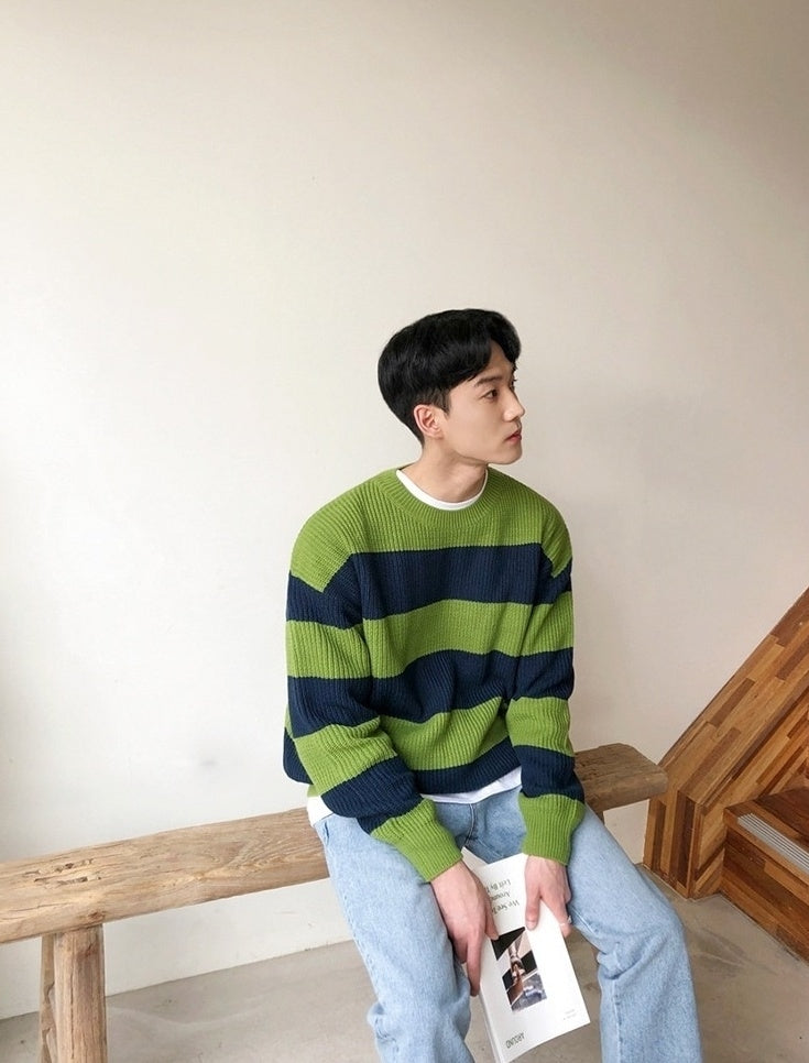 Striped Knit Sweater Cozy Style