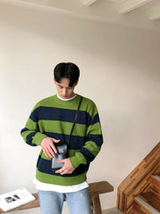 Striped Knit Sweater Cozy Style