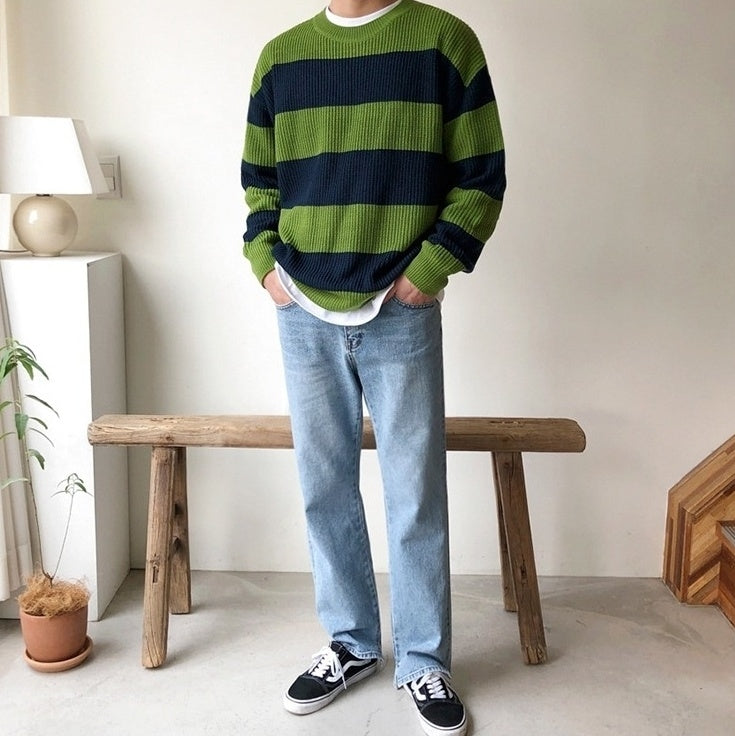 Striped Knit Sweater Cozy Style