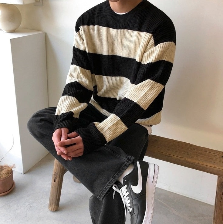 Striped Knit Sweater Cozy Style