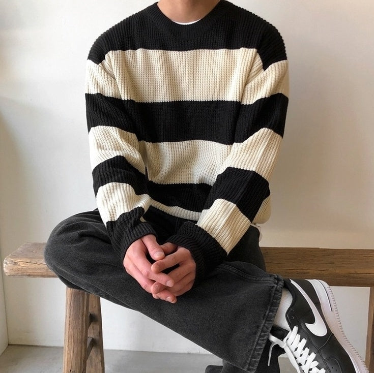 Striped Knit Sweater Cozy Style