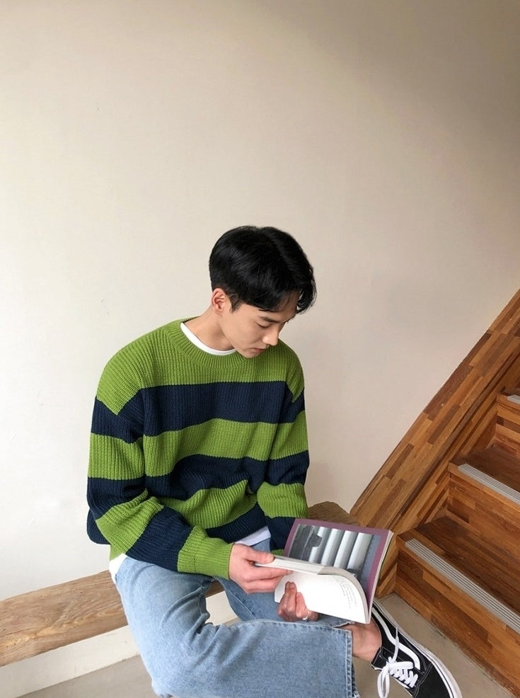 Striped Knit Sweater Cozy Style