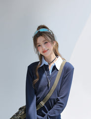 Striped Layered Look Knit Top