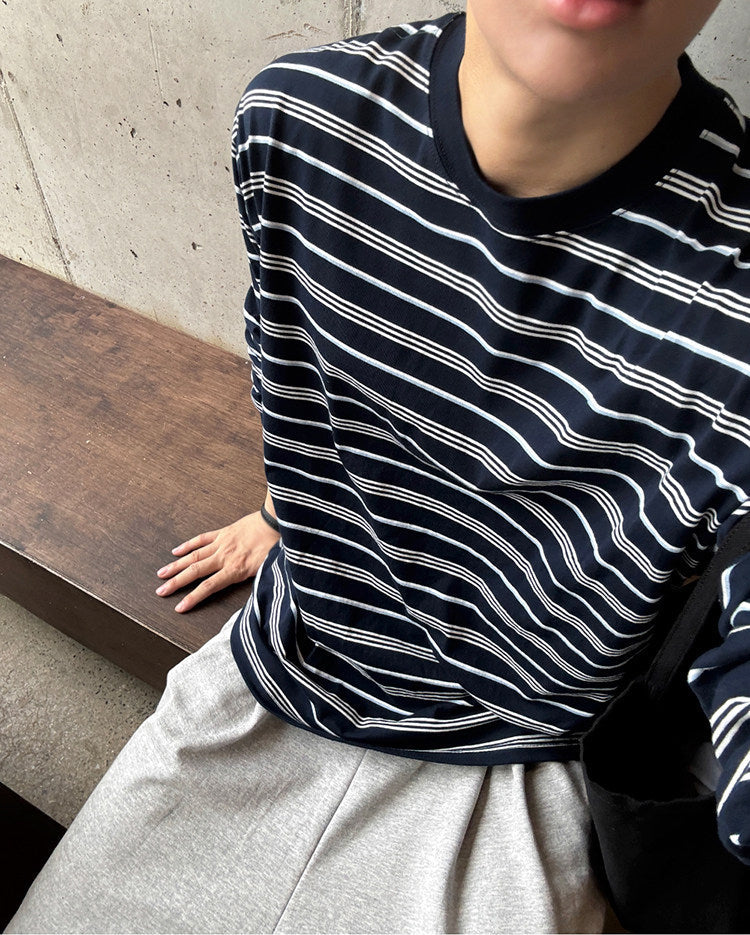 Striped Long Sleeve Casual Top