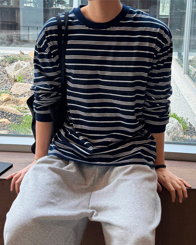 Striped Long Sleeve Casual Top