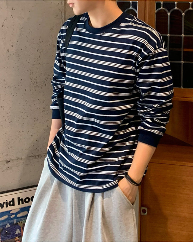 Striped Long Sleeve Casual Top