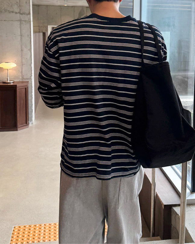 Style Striped Long Sleeve Casual Top