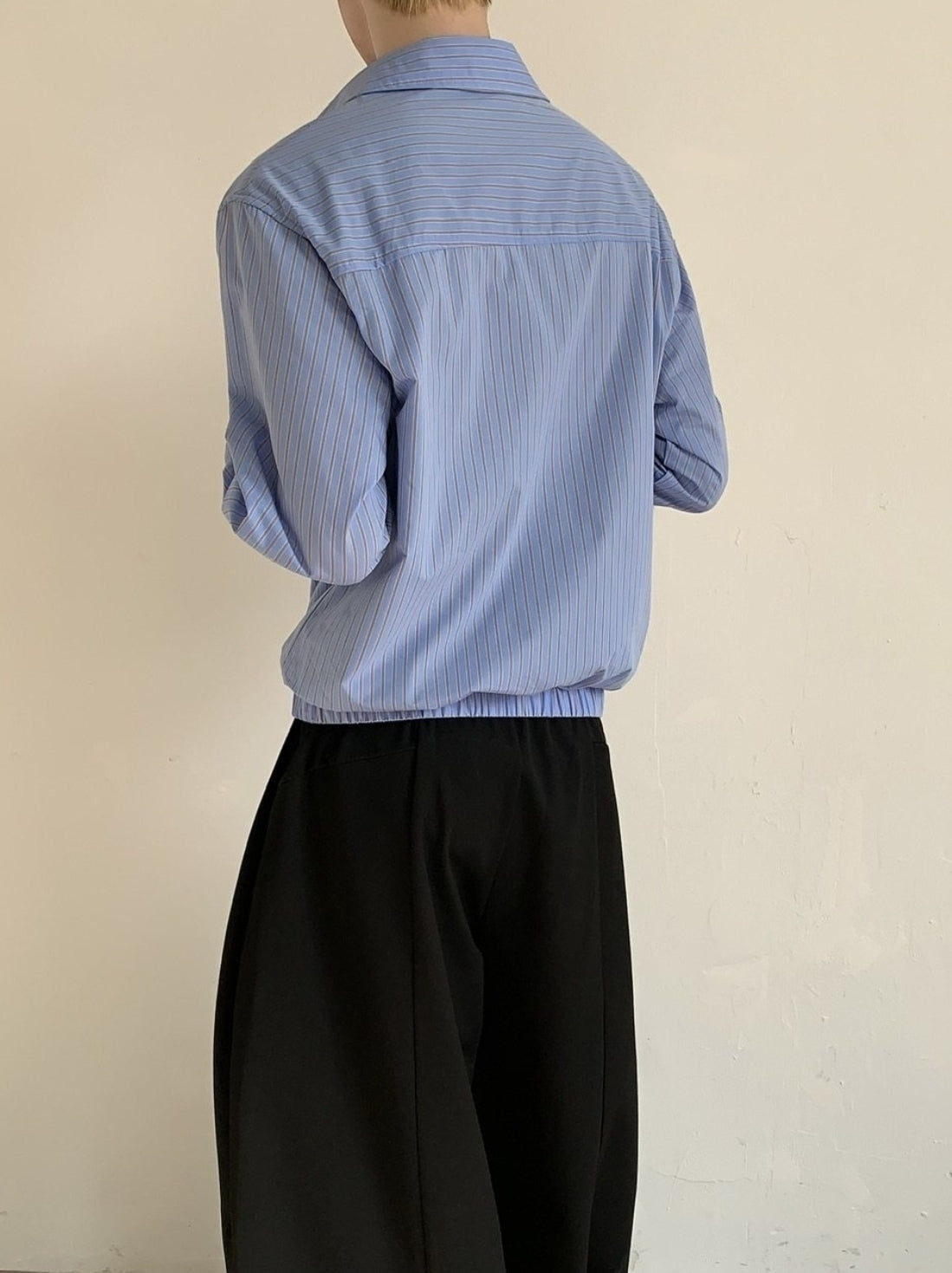 Striped Mock Neck Layered Long Sleeve Shirt
