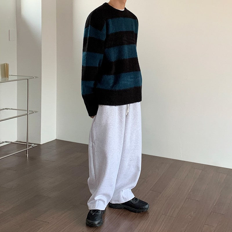Striped Mohair Knit Sweater