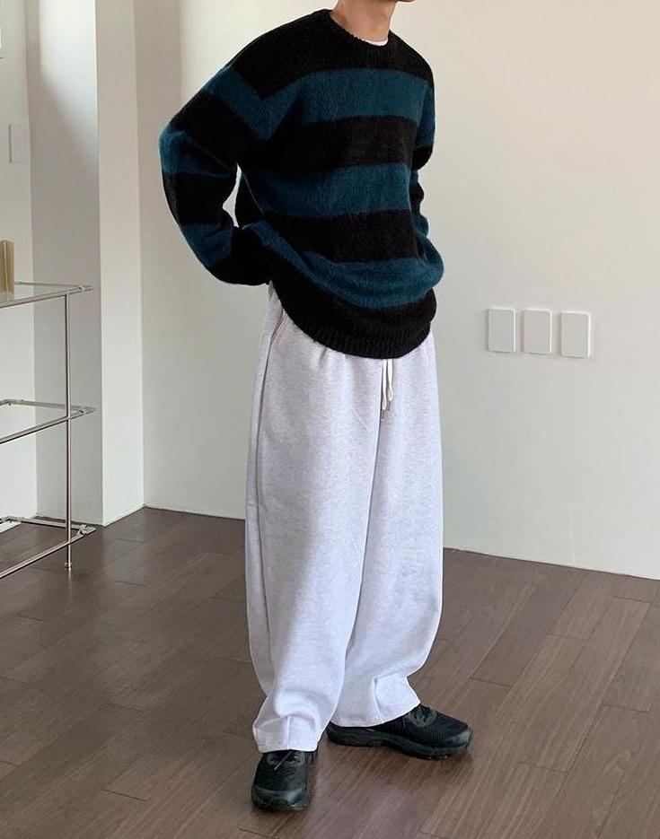 Striped Mohair Knit Sweater