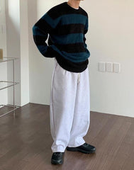 Striped Mohair Knit Sweater