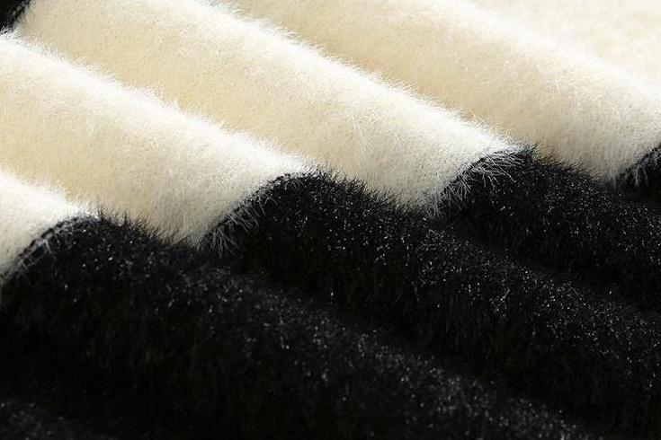 Striped Mohair Knit Sweater