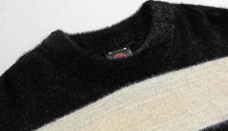 Striped Mohair Knit Sweater