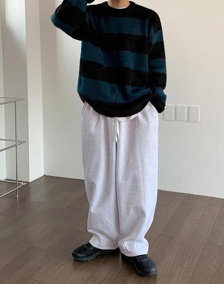Striped Mohair Knit Sweater
