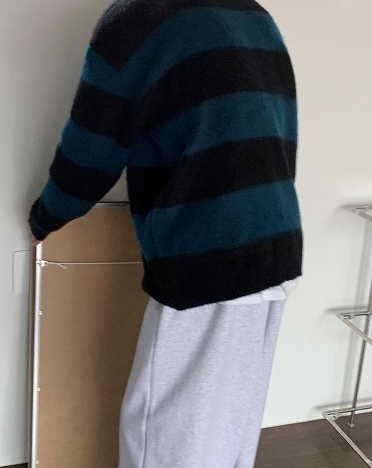 Striped Mohair Knit Sweater