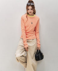 Striped Patchwork Long Sleeve Casual Top