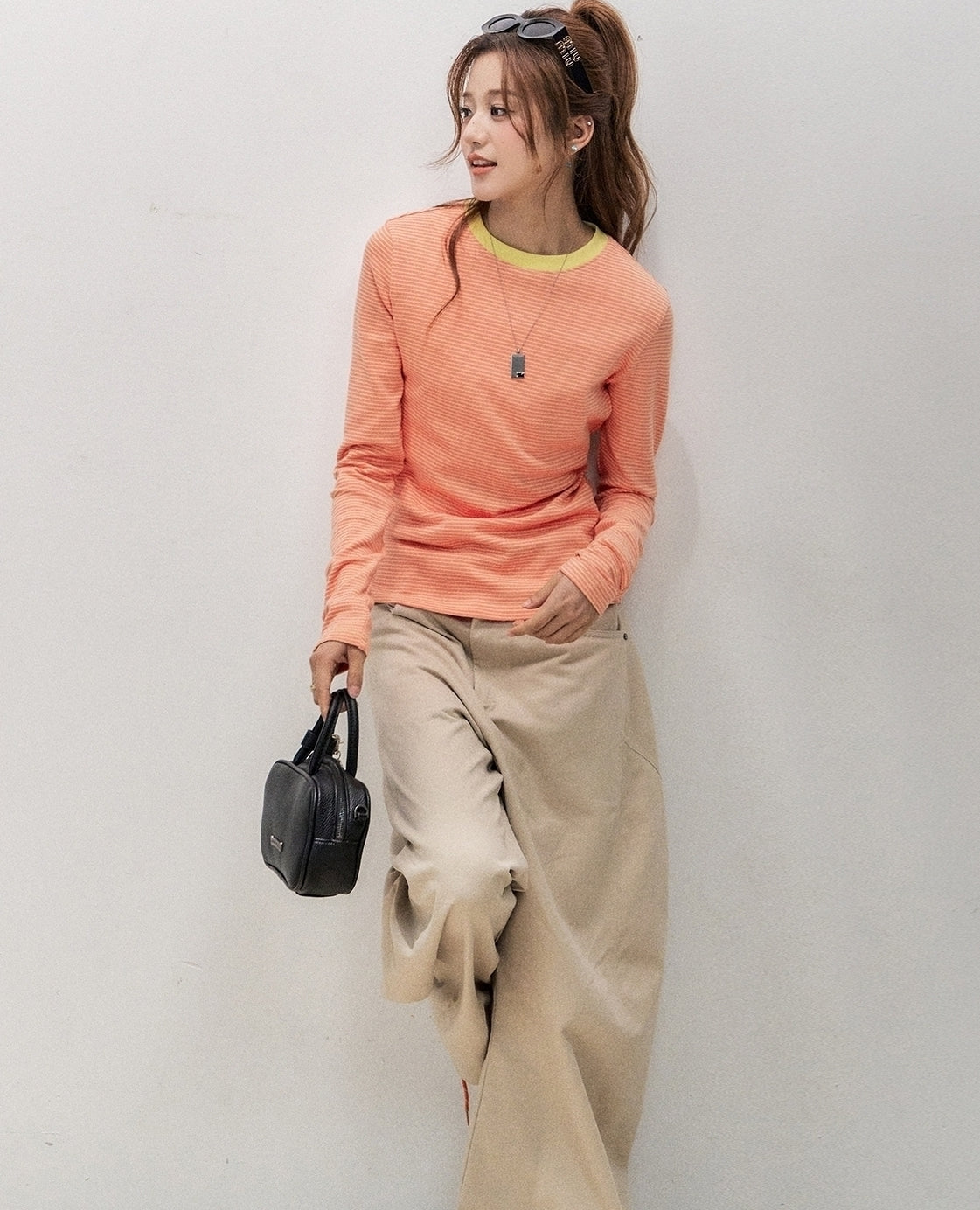 Striped Patchwork Long Sleeve Casual Top