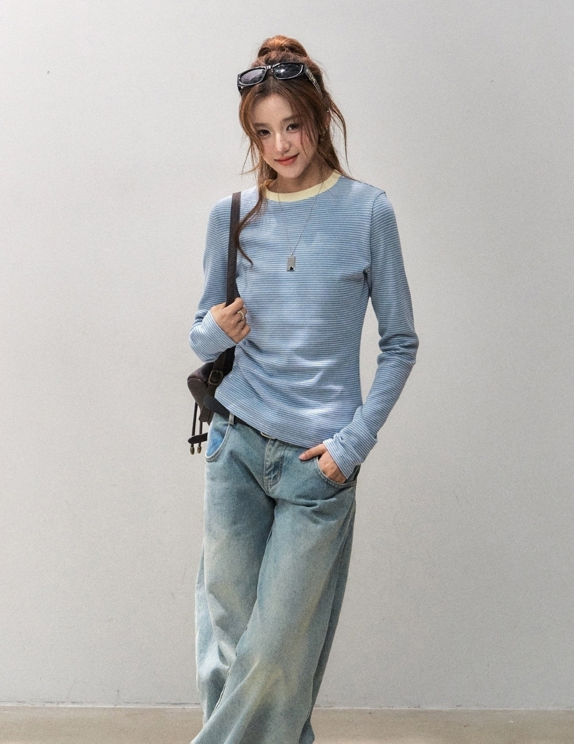Striped Patchwork Long Sleeve Casual Top