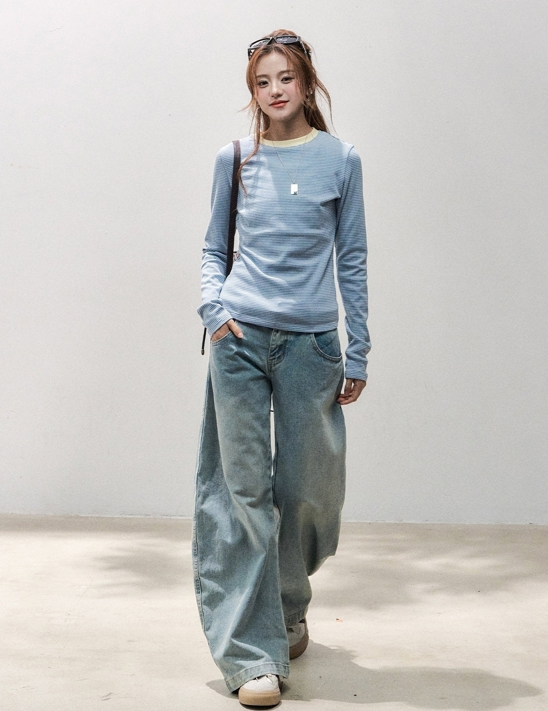 Striped Patchwork Long Sleeve Casual Top