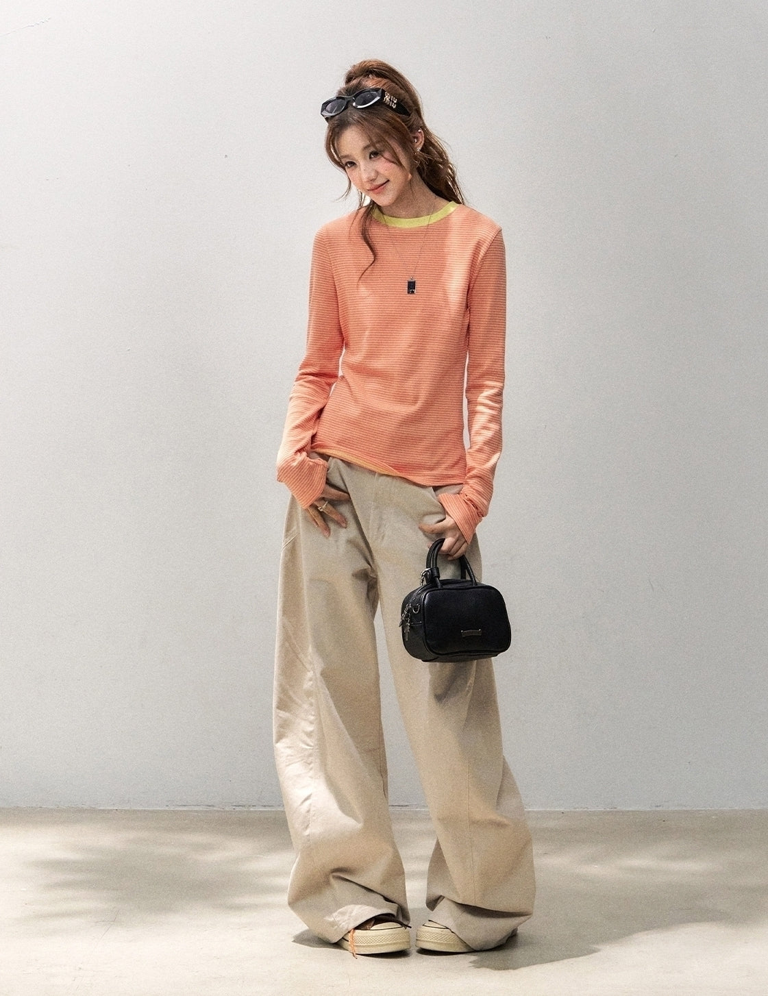 Striped Patchwork Long Sleeve Casual Top