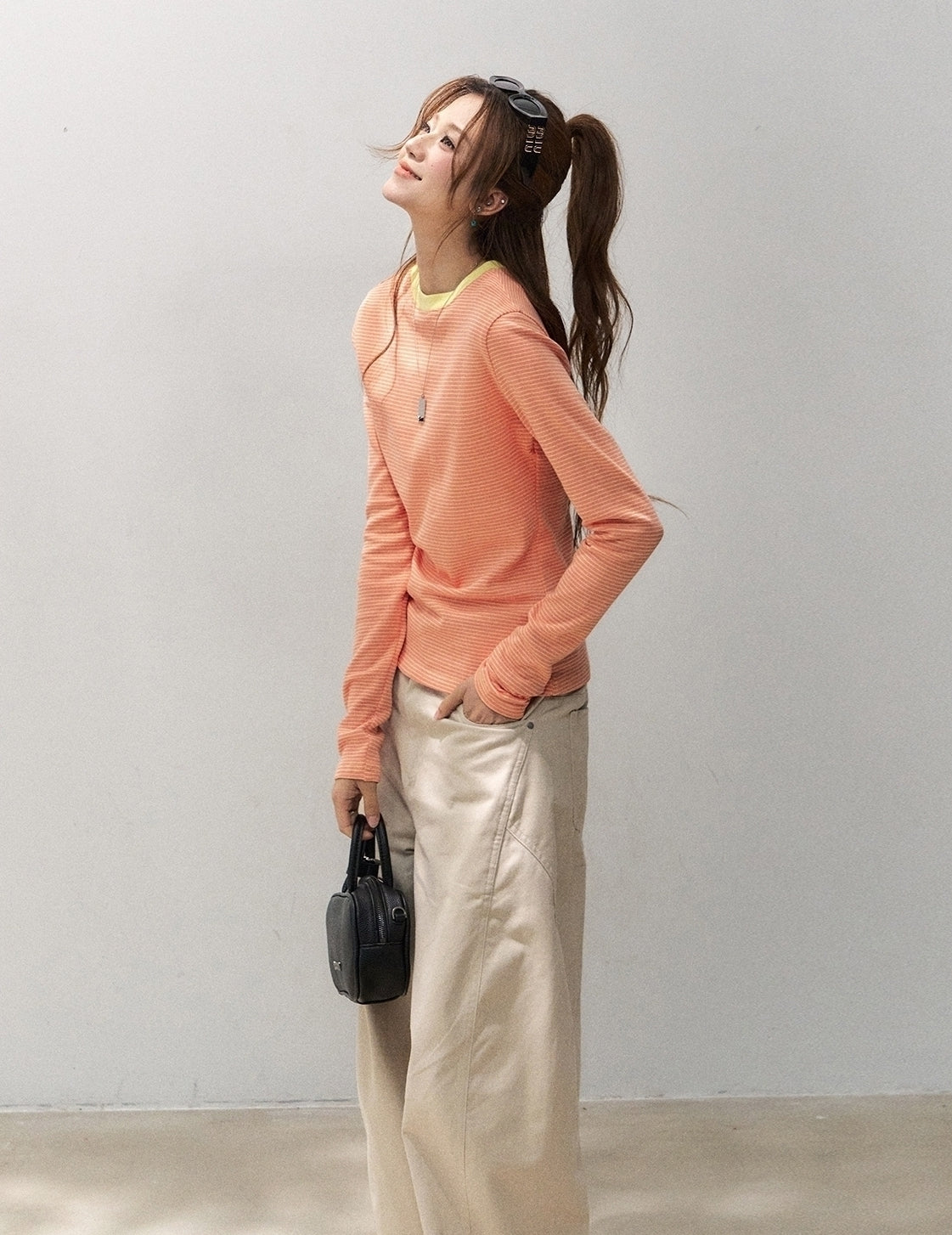 Striped Patchwork Long Sleeve Casual Top