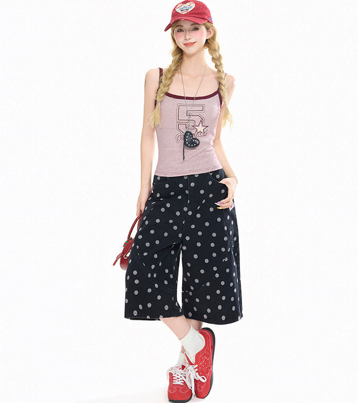 Striped Print Slim Camisole Top